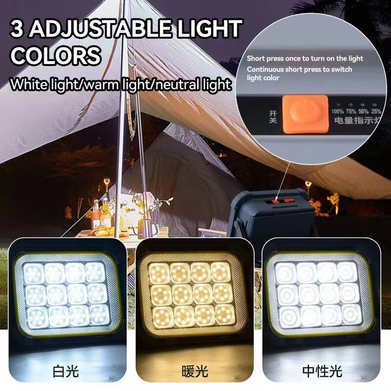 4-in-1 Large Solar Panel Charging Light Solar Portable Light Led Portable Camping Light Cross-Border Amazon Wholesale 4-in-1 Large Solar Panel Charging Light Solar Portable Light Led Portable Camping Light Cross-Border Amazon Wholesale