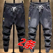 Pantalons Homme Portes Portes de Wear Ouvrier travailleur Denim Working Pants Loose Fall Big Yard Pants Lao Pants