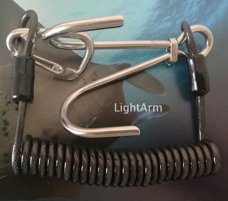 Special promotion Diving spring double head flow hook Flow hook Anti-seawater corrosion stainless steel double flow hook