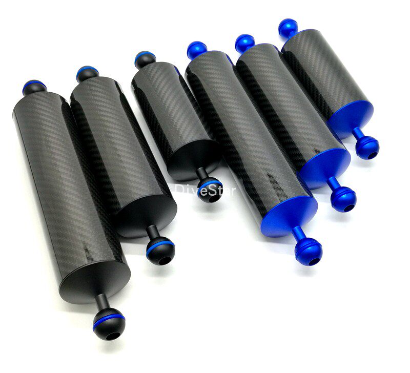 Diving camera case flash light carbon fiber 8 inch 10 inch 12 inch double ball buoyancy light arm