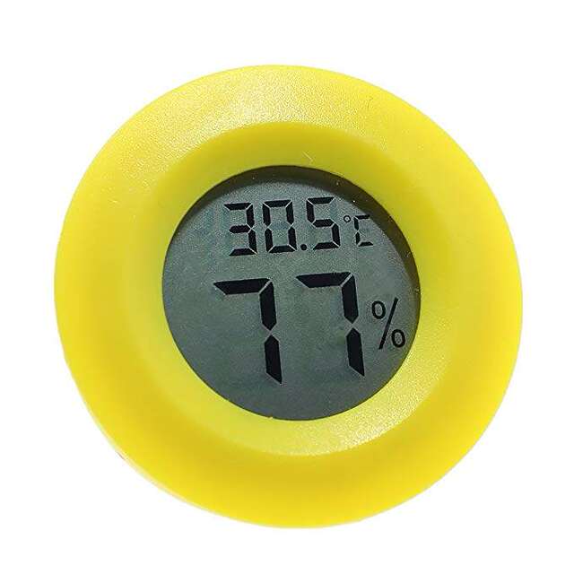 Round Electronic Temperature and Humidity Meter for Reptiles, Electronic Temperature and Humidity Meter for Acrylic Reptile Enclosure, Reptile Enclosure Thermometer