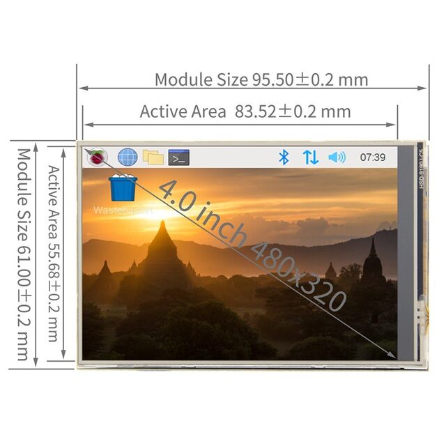 4inch Raspberry Pi 3B+/4B Display Tft Touch Screen Monitor High-Speed Spi Smooth Gaming