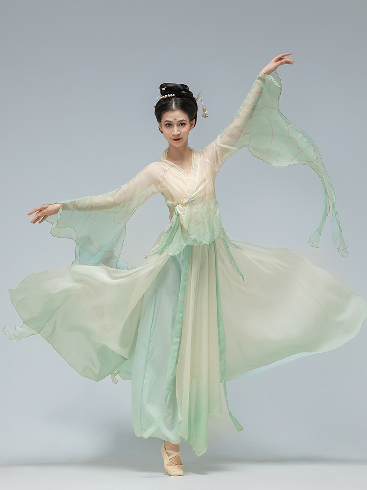 古典舞服装练功服渐变身韵纱衣,中国舞演出舞蹈服女飘逸青桐栖凤,舞动千年之美 -古典舞服-淘宝好物网