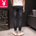 Quần Playboy nam mới Quần nam mùa hè Quần jean mới Quần thun nam chân mỏng - Quần jean quần jean nam cao cấp Quần jean