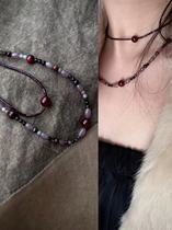 Shuyou Original) A foggy purple blurred necklace elegant and adjustable