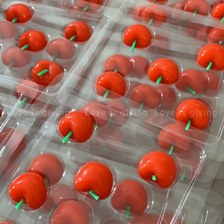 cherry fruit cherry candle birthday cute vintage cake party decoration photo ornament