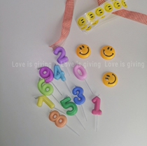 Korea ins digital candle birthday cake decoration colored candle photo decoration party decoration