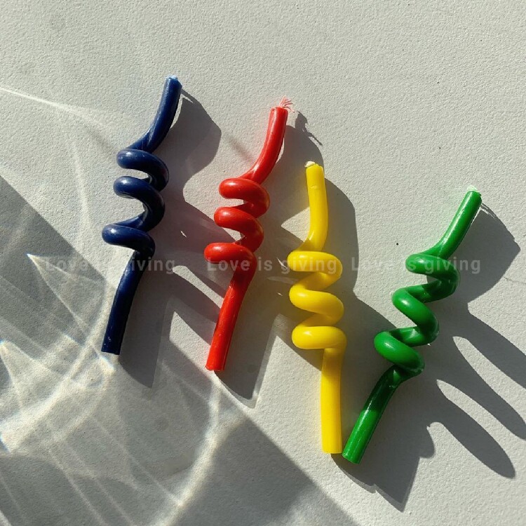 Korean ins style loveisgiving twist birthday candle spiral cute candle celebration party