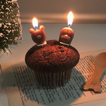 Korean wind ins cartoon birthday candle coffee bear lion Penguin party animal cute candle