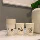 ins 스타일 종이컵 간단한 웃는 얼굴 격자 무늬 일회용 컵 두꺼운 가정용 물 컵 사무실 커피 컵 차 컵