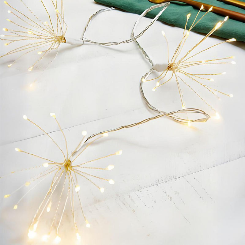 Led String Fireworks Lights Atmosphere Fairy Lights Indoor and Outdoor Christmas Party Holiday Decoration Lights Copper Wire Lights