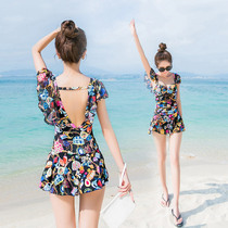 Swimsuit 2020 new with steel rest with chest pad Net red swimsuit female explosive tremble sound conservative students college style skirt