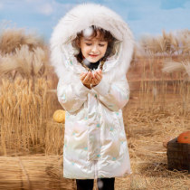 next inss childrens down jacket 2020 new girls  medium and long Korean version of the foreign style baby thickened winter coat