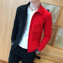 Hair stylist 2017 spring and autumn mens good-looking personality Korean slim jacket jacket new trend handsome clothes#