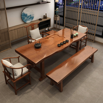 2021 new tea table solid wood board tea table and chair combination small set office tea table new Chinese tea table