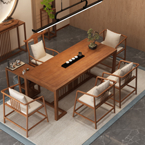 Net red kung fu tea table new Chinese tea table and chair combination office tea table set one tea table solid wood coffee table