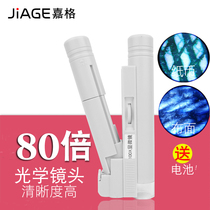 HD portable 80 times printing outlet magnification mirror scaling jewelry antiques jade identification with LED lamp microscope
