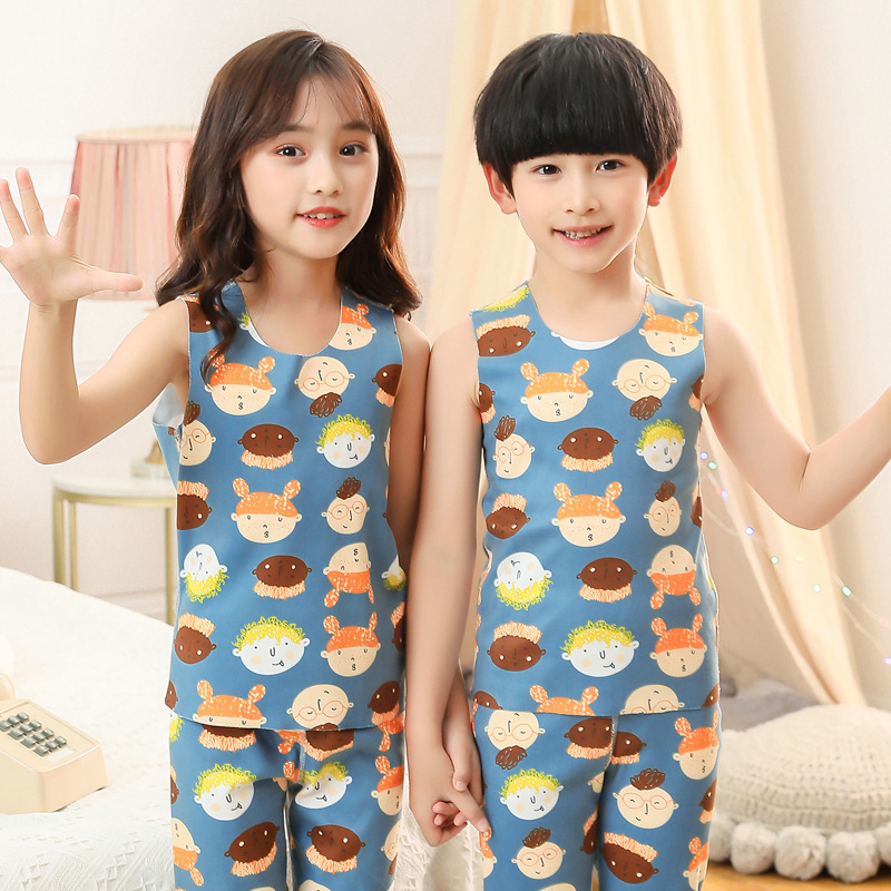 Cashmere protein German velvet children's warm vest belly protection boys and girls baby seamless bottoming sling wear