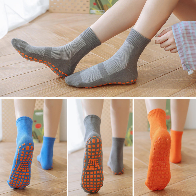 Non-slip floor socks sports fitness trampoline socks children's early education adult women's indoor yoga adult summer thin section