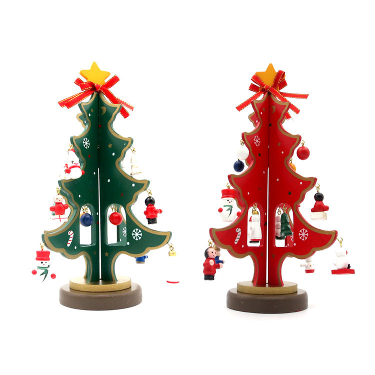 1pc mini table XMAS trees Decoration woodien Christmas tree