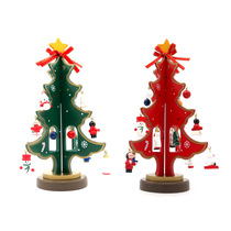 1pc mini table XMAS trees Decoration wooden Christmas tree