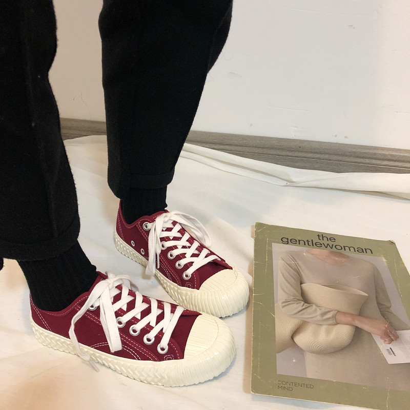 Xu Liuman 2018 Phiên bản Hàn Quốc của giày vải sinh viên Harajuku ulzzang nữ màu trắng cổng gió nữ giày nữ giầy nữ trắng