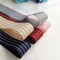 Cotton double-sided striped ribbon ribbon ribbon webbing soft flower packaging ribbon bouquet bows pink Gray