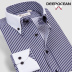 Áo sơ mi sọc dọc biển sâu tay dài tay nam Slim kinh doanh áo sơ mi cotton miễn phí hot thường thanh niên mùa đông Hàn Quốc sơ mi dài tay Áo