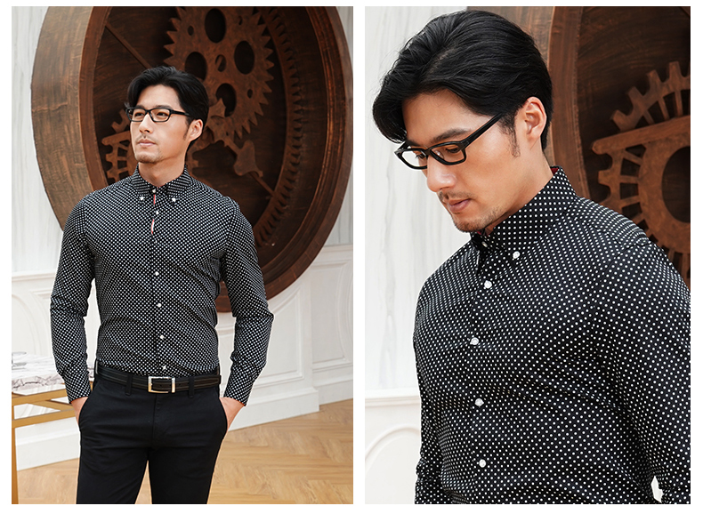 Xu hướng thời trang áo thun cotton in hoa cotton áo sơ mi nam tay dài công sở giản dị áo sơ mi nam mỏng áo sơ mi kiểu nam