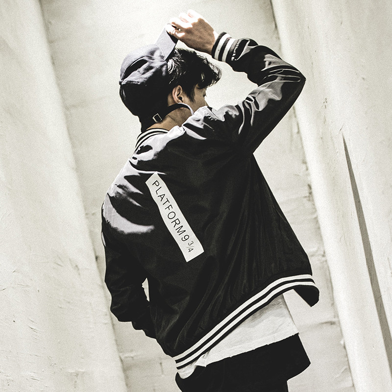 兔公子男装韩版休闲青年男士印花飞行夹克外套棒球服男潮jacket秋