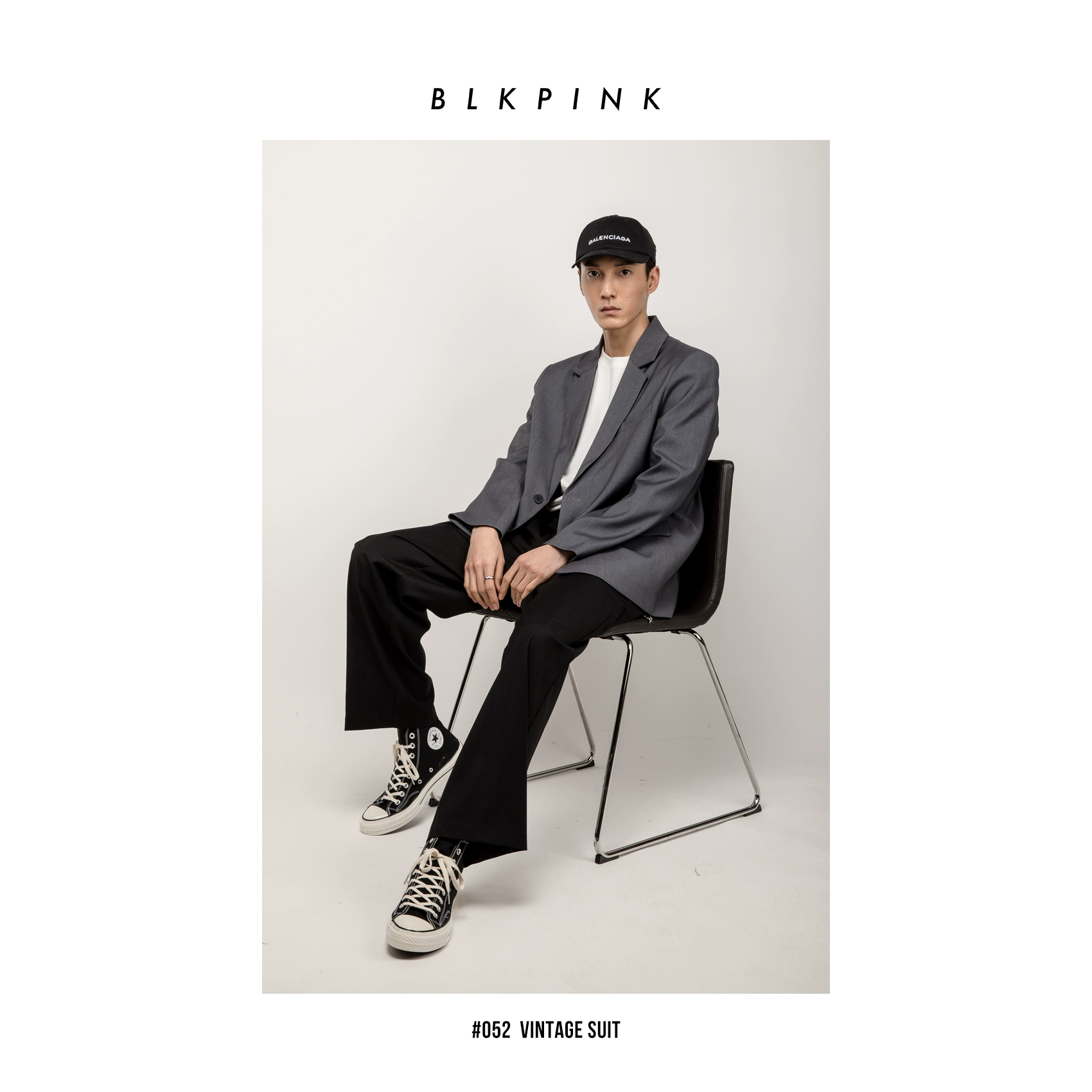 BLKPINK # 052 Áo khoác mới hợp thời trang giản dị lỏng lẻo retro VINTAGE SUIT - Áo khoác đôi