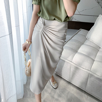Cui Aunt Cui custom Skylark mermaid skirt high waist pleated temperament thin irregular niche skirt female summer
