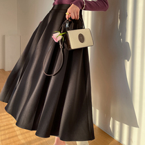 Cui Auner Custom Coincidentally Half Skirt High Waist A Character Loose Half Body Dress Woman Black Conspicuy Slim Mid-Length Umbrella Skirt Autumn Winter