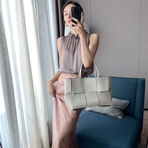  Aunt Cui customized handmade flower bud collar satin top female fashion temperament sleeveless thin small shirt summer