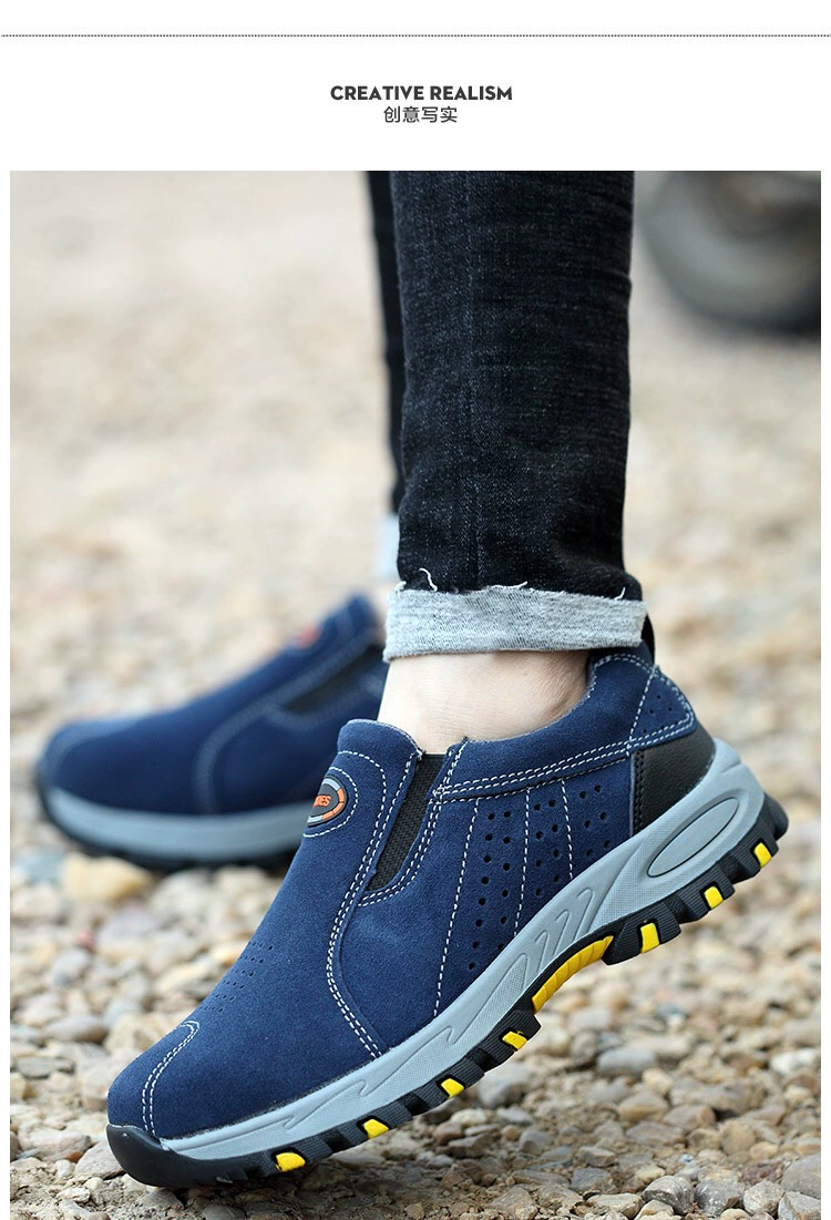 Welding labor protection shoes for men in summer, steel toe caps, anti-smash, anti-puncture, one-legged, breathable, anti-odor, wear-resistant work safety shoes