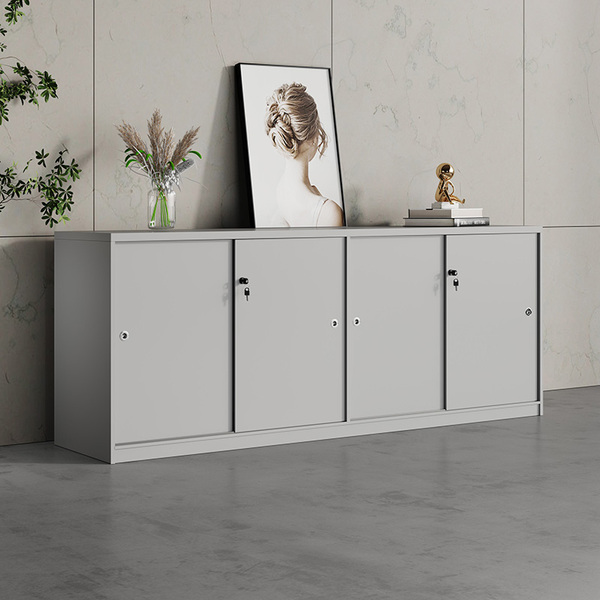 [Hong Kong Hot] Sliding Door Cabinet Sliding Door Cabinet Lying Door Low Cabinet Office Side Cabinet Floor Cabinet Locker Small File Cabinet