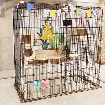 Cat cage Cat transport free space sisal cat grab column solid wood platform springboard ladder cat nest bed cat wall can be customized