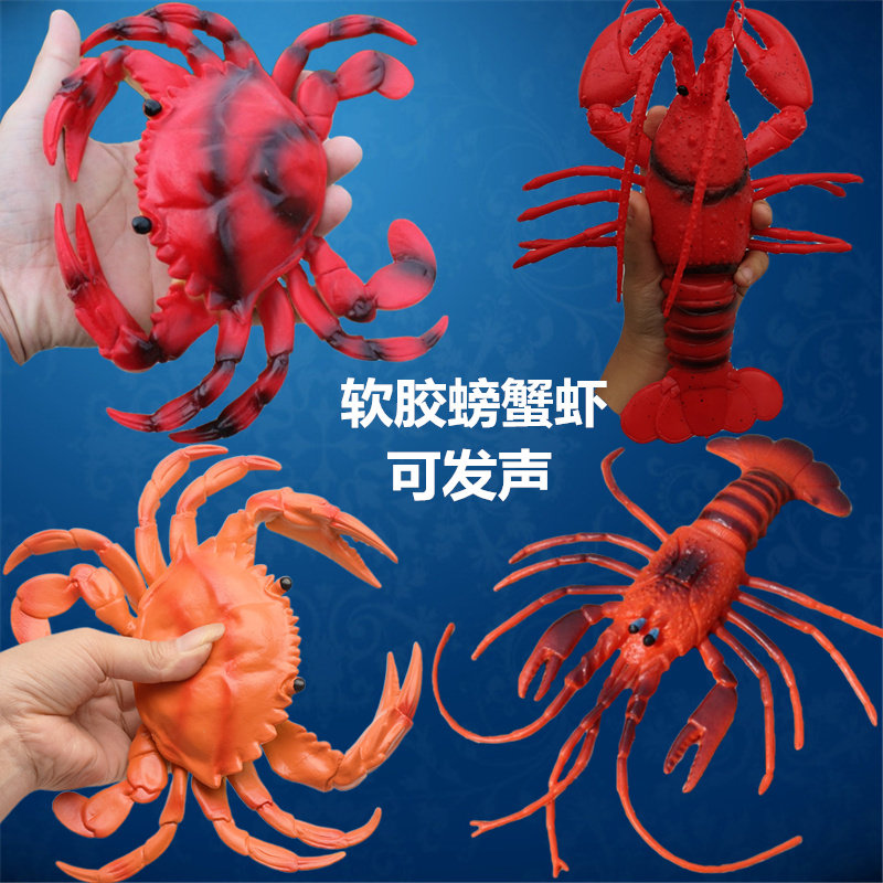 Large BB SentinesSoftware Simulation Australian Lobster Crab Model Toys Plastic Marine Biological Animals Children's Gift