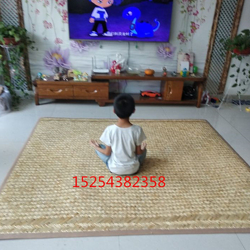 Handmade Bag Edge Old-fashioned Kang Ground Floor Mat Northeast Earth Fire Pit Moisture Resistant High Temperature Resistant Household Rural Earth Bed Mat Tatami Grass Mat