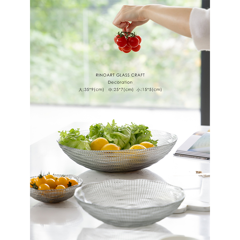 If nay home 3 sets of disc Spanish handmade embossed grey crystal glazed fruit pan Xuan Guanguan containing pan-Taobao