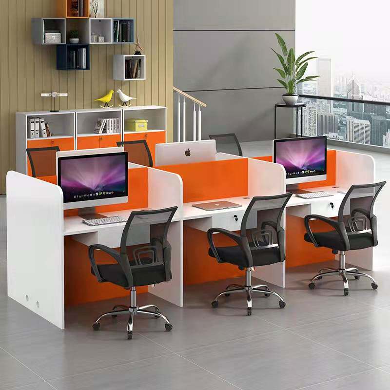 Staff Desk Four Digits Brief Modern Partition Card Holder Electric Pin Small Screens Office Screen Table And Chairs Combination