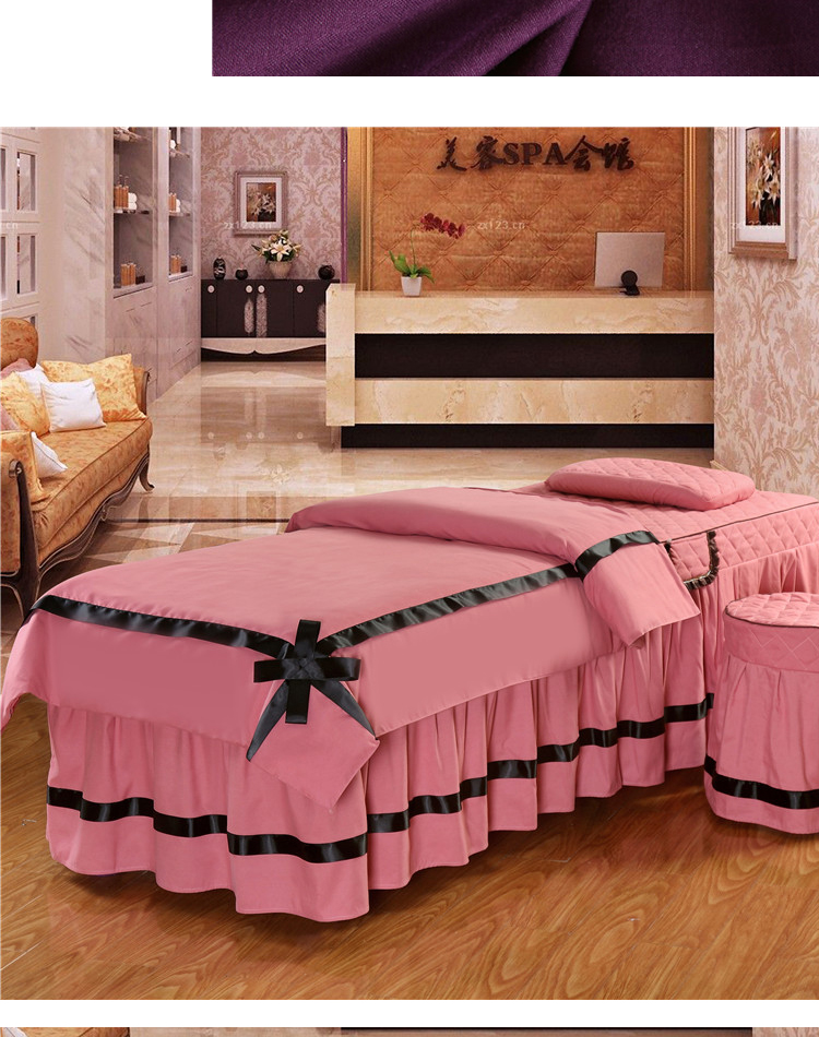Làm đẹp trải giường bốn bộ massage làm đẹp massage trị liệu giường bao gồm bốn bộ tấm pad đơn - Trang bị tấm giá khăn trải giường spa