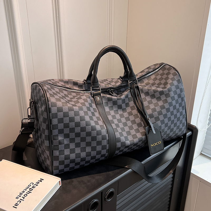 Short-Distance Travel Bag 2024 New Model for Women, Large Capacity Men's Business Trip Storage Bag, Lightweight Portable Black Plaid Gym Bag Short-Distance Travel Bag 2024 New Model for Women, Large Capacity Men's Business Trip Storage Bag, Lightweight Portable Black Plaid Gym Bag
