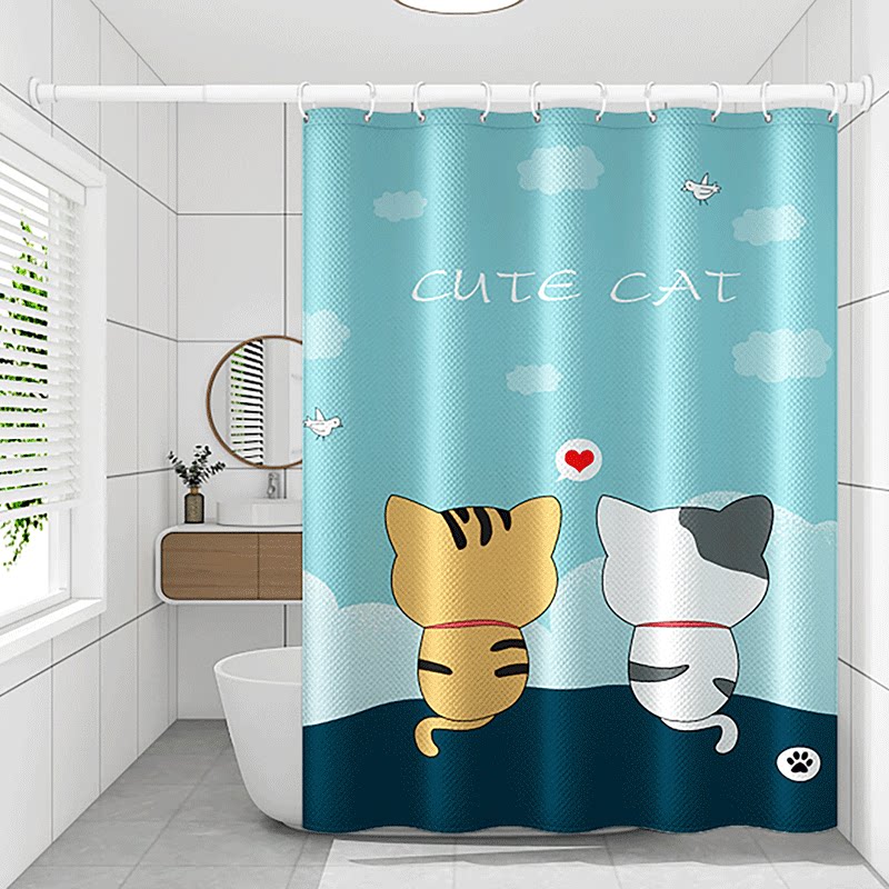 Bathroom Bath Curtain Waterproof Cloth Free of perforated sleeves Makeup Room Partitions Curtain curtain Mildew Shower Curtain Upscale Shower Curtain