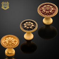 Armoured Bronze Wilt Antique Bronze Handle Drawer Single Hole Handle Full Copper Furniture Wardrobe Cupboard Handle LF-D15 #