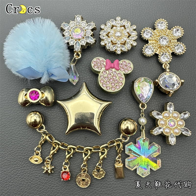 2025 New Model Compatible with Crocs Clogs Shoe Charms Jibbitz Metal Rhinestone Minnie Series DIY Shoe Decorations 2025 New Model Compatible with Crocs Clogs Shoe Charms Jibbitz Metal Rhinestone Minnie Series DIY Shoe Decorations