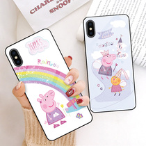 Pig Paige mobile phone shell Apple x social person iPhone XS Max glass 6s Pig 6 couple xr cute iPhone7plus cartoon 8p Kiki xs female models