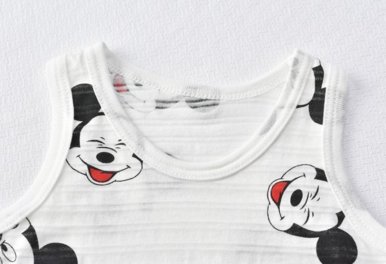 Japanese baby bamboo cotton triangle bag fart short-sleeved thin section newborn bag hip romper vest summer Mickey Mouse
