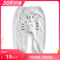2021 Spring paragraph New bacon baby blemish boy baby boy pure cotton wool ring casual large pp long pants