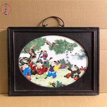 Jingdezhen pastel porcelain plate painting famous hand-painted classical housewarming living room ceramic painting mural decoration five spring